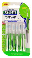 GUM Trav-Ler 1,1 mm zobstarpu birstīte, 6 gab.