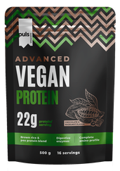 PULS NUTRITION Advanced Vegan Protein Chocolate & Hazelnut pulveris, 500 g