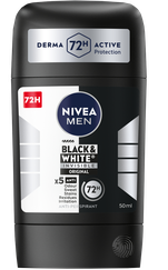 NIVEA Men Black & White Original antiperspirantas pieštukas, 50 ml