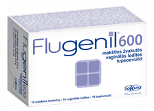 FLUGENIL  600 vaginālās lodītes, 10 gab.