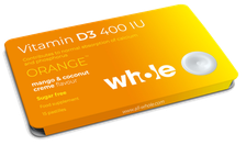 WHOLE Vitamin D3 400 IU pastilas, 15 gab.