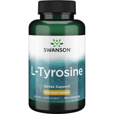 SWANSON L-Tirozinas 500 Mg, nervų sistemos veiklai, kapsulės, 100 vnt.