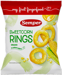 SEMPER  Bioloģiskās Kukurūzas Saldie Gredzeni (no 6 mēn.) uzkoda, 20 g