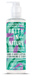 FAITH IN NATURE Lavender&Geranium Hand&Body losjons, 400 ml