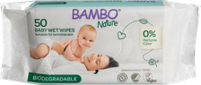 BAMBO NATURE Nature Biodegradable mitrās salvetes, 50 gab.