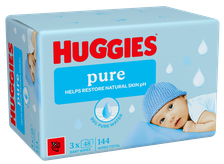 HUGGIES Pure (48psc), Plastic Free mitrās salvetes, 3 gab.
