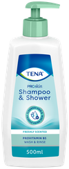 TENA Shampoo & Shower šampūns/dušas želeja, 500 ml
