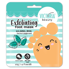 VICTORIA BEAUTY With Peppermint and Tea Tree Exfoliating maska kājām, 40 g