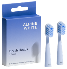 ALPINE WHITE Replacement elektriskās zobu birstes uzgaļi, 2 gab.