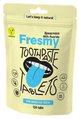 FRESMY Spearmint zobu pastas tabletes, 124 gab.