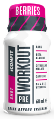 ICONFIT  Pre Workout Shot Berries pudelīte, 60 ml