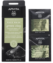 APIVITA Express Beauty Deep With Green Clay (8 ml) sejas maska, 2 gab.