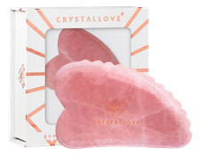 CRYSTALLOVE 3D Rose Quartz Gua Sha masāžas plāksne, 1 gab.