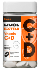 LIVOL  Extra Vitamīni C & D kapsulas, 60 gab.