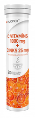 JONAX C Vitamīns 1000 mg+CINKS 25 mg putojošās tabletes, 20 gab.