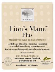 NEW NORDIC Lions Mane Plus tabletes, 30 gab.
