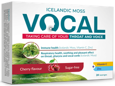 VOCAL  Cherry Flavor sūkājamās pastilas, 24 gab.