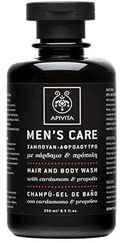 APIVITA Mens Care, Cardamom & Propolis šampūns un mazgāšanās līdzeklis, 250 ml