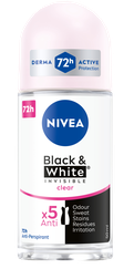 NIVEA Black & White Clear Moterims rutulinis dezodorantas, 50 ml