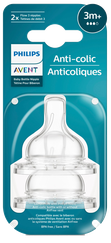 PHILIPS Avent Anti-Colic 3m+ knupis, 2 gab.