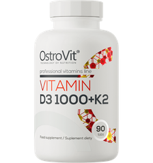OSTROVIT Vitamin D3 1000 IU + K2 tabletės, 90 vnt.