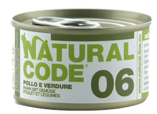 NATURAL CODE 06 Vista Un Dārzeņi konservi kaķiem, 85 g
