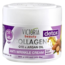 VICTORIA BEAUTY Detox With Q10, Hyaluronic Acid, Argan oil, UVA and UVB sejas krēms, 50 ml