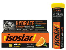 ISOSTAR Hydrate & Perform Powertabs Orange Isotonic 12g putojošās tabletes, 10 gab.