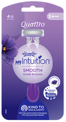 WILKINSON SWORD MyIntution Smooth Violet Bloom Quattro vienreizlietojamie skuvekļi, 3 gab.