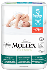 MOLTEX Eco Pure & Nature 5 Junior (9-14 kg) biksītes, 20 gab.