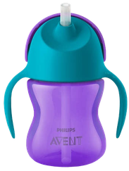 PHILIPS Avent 9 m+ (violeta) krūzīte ar salmiņu, 1 gab.