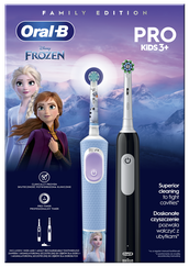 ORAL-B Vitality PRO + Frozen Pro Kids 3+ elektriskā zobu birste, 2 gab.