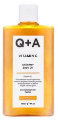 Q+A Vitamin C Shimmer ķermeņa eļļa, 150 ml