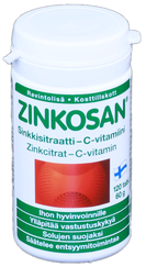 ZINKOSAN Zinkcitrat C Vitamin tabletes, 120 gab.