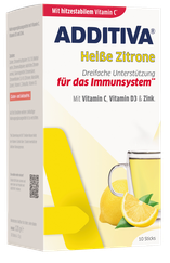 ADDITIVA Citrons  + C Vitamīns + Cinks + D3 vitamīns karstais dzēriens, 10 gab.