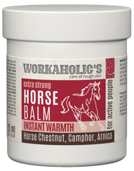 WORKAHOLICS Horse Balm su kaštonų ir arnikos ekstraktais, šildantis kūno balzamas, 125 ml
