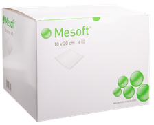 MESOFT   10x20 cm četrslāņu nesterilās salvetes, 100 gab.