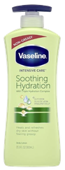 VASELINE Soothing Hydration ķermeņa pieniņš, 600 ml