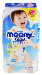 MOONY Airfit L (9-14 kg) zēniem autiņbiksītes, 44 gab.