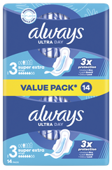 ALWAYS Ultra Night higiēniskās paketes, 14 gab.