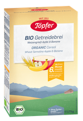 TOPFER Mannas Putra ar āboliem un banāniem no 6 mēn. Bio biezputra, 175 g