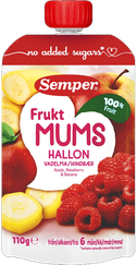 SEMPER Frukt Mums Ar Āboliem, Avenēm, Banāniem (No 6. Mēn.) biezenis, 110 g