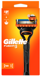 GILLETTE Fusion5 2 maiņas kasetnes +  skuveklis, 1 gab.