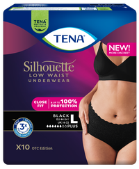 TENA Silhouette Plus Noir L biksītes, 10 gab.