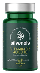 SILVANOLS Premium Vitamin D3 4000 IU kapsulas, 120 gab.