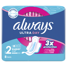 ALWAYS Ultra Super higiēniskās paketes, 8 gab.