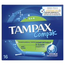 TAMPAX Compak Super tamponi, 16 gab.