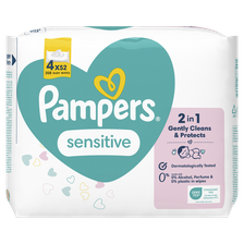 PAMPERS Sensitive, Plastic Free mitrās salvetes, 208 gab.