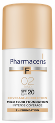 PHARMACERIS F Intense-Coverage 02 Sand SPF 20 tonālais krēms, 30 ml