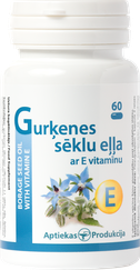 APTIEKAS PRODUKCIJA Gurķenes Sēklu Eļļa Ar E Vitamīnu		 kapsulas, 60 gab.